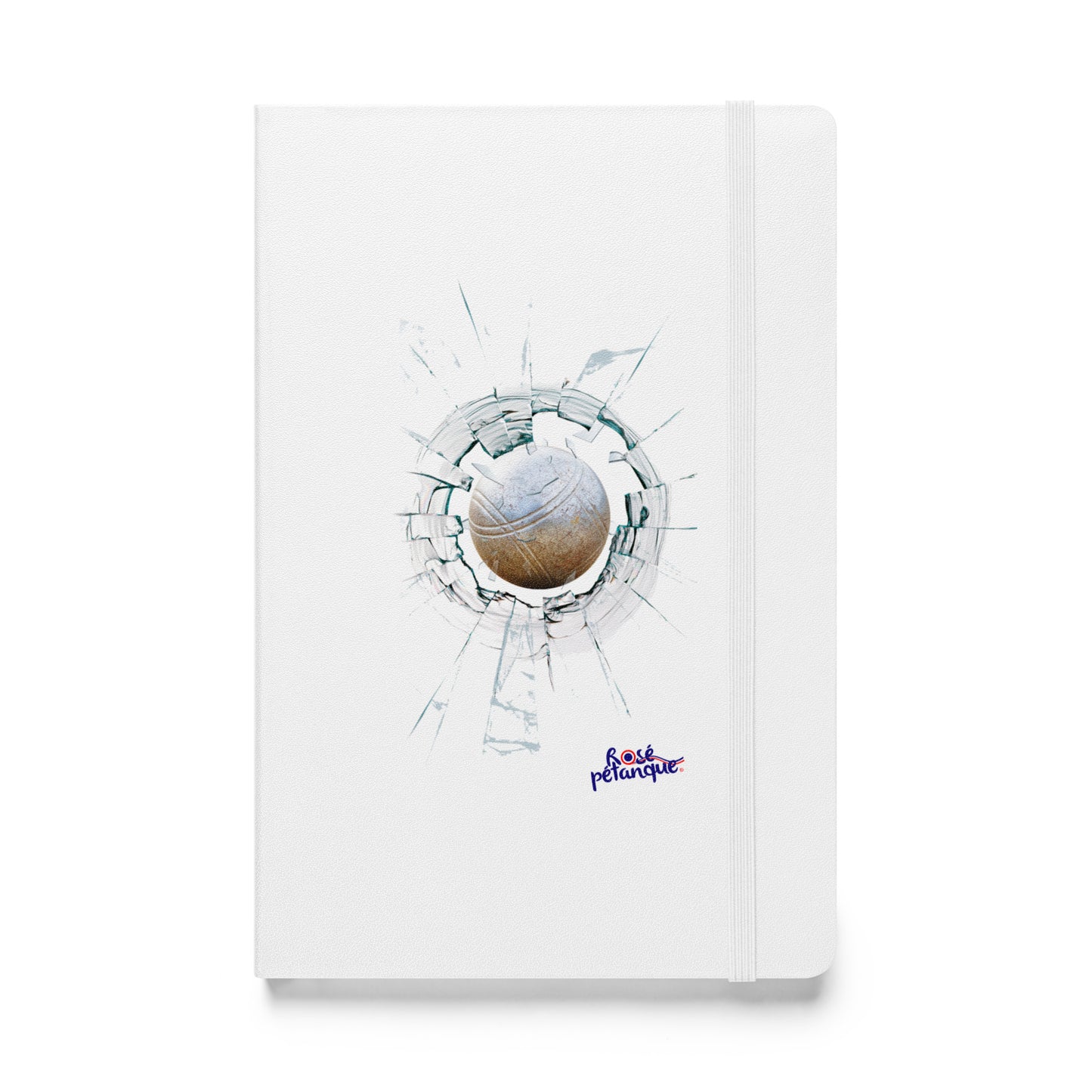 Carnet classique à couverture rigide avec logo Rosé Pétanque.