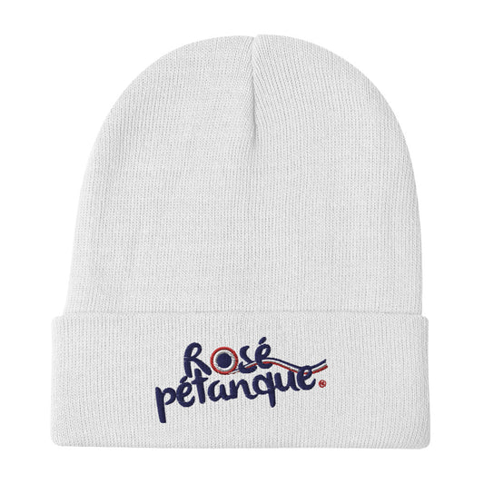 Chapeau 'Rosé Pétanque' brodé blanc